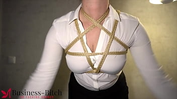 secretary tied up for kinbaku bondage anal experience - businessbitch poster