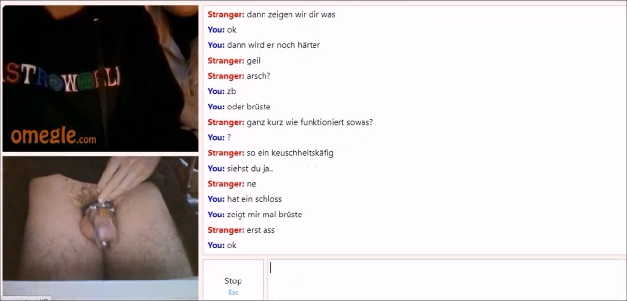 german omegle girls performance butt g-string titties cleacage chastity poster