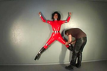 red latex and wall poster