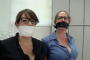 two secretaries tightly gagged poster