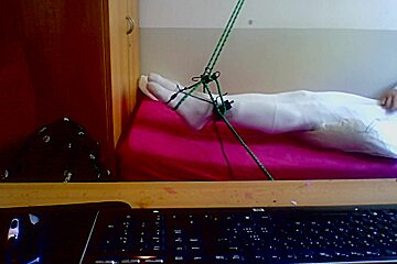 white stocking in bondage poster