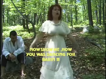 sexy lady in long white dress gets hardly spanked in the local forest poster