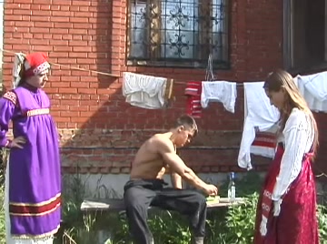 young girl punishment happening in the russian village poster